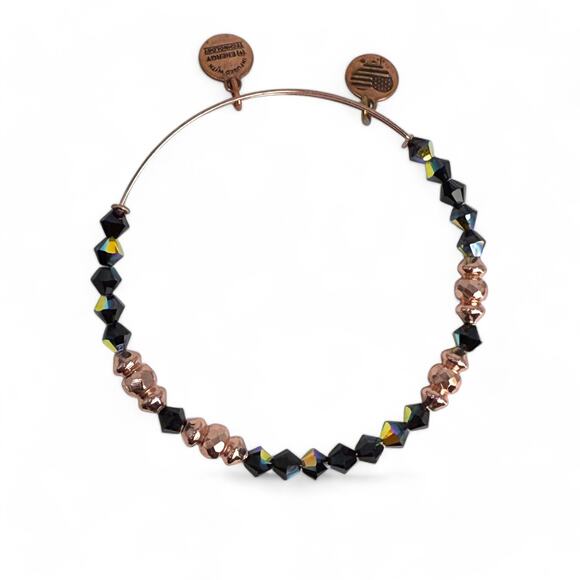 Alex and Ani Rose Gold Joy Swarovski Crystal Beaded Bangle Bracelet - Picture 1 of 5